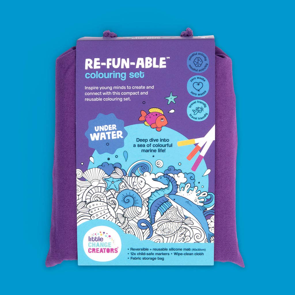 UNDERWATER | Re-FUN-able™ Colouring Mat + Pens Set
