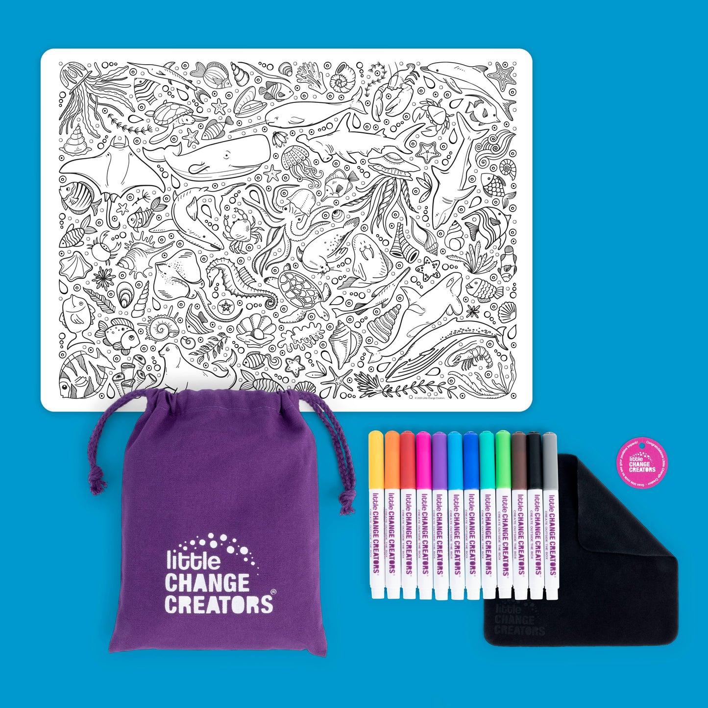 UNDERWATER | Re-FUN-able™ Colouring Mat + Pens Set