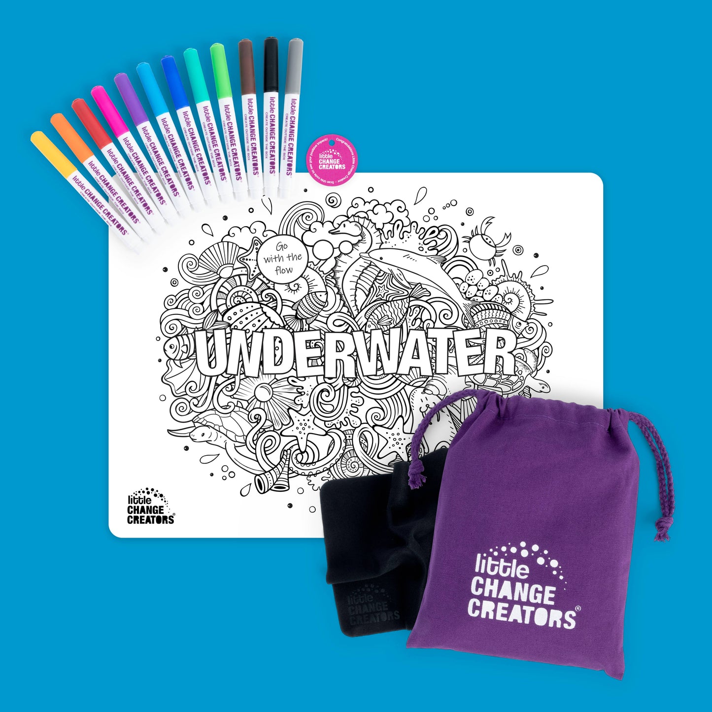 UNDERWATER | Re-FUN-able™ Colouring Mat + Pens Set