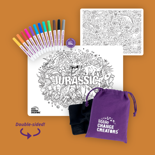 JURASSIC | Re-FUN-able™ Dinosaur Colouring + Doodle Mat