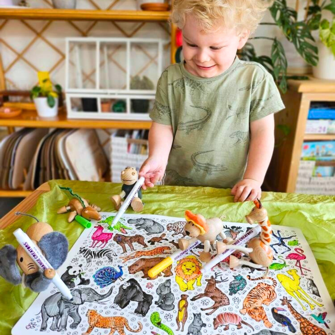 SAFARI | Washable Animal Colouring Activity Mat