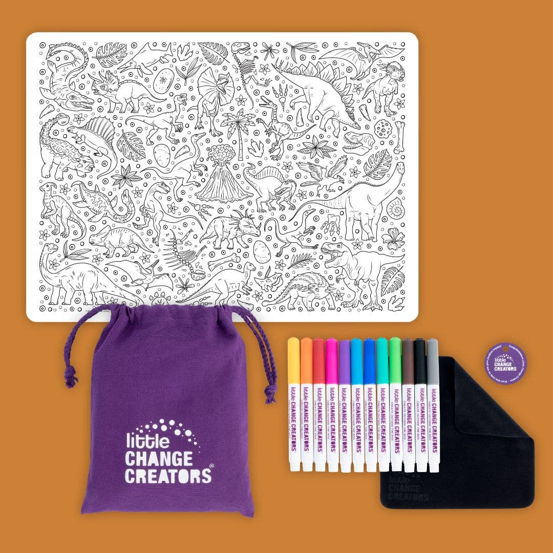 JURASSIC | Re-FUN-able™ Dinosaur Colouring + Doodle Mat