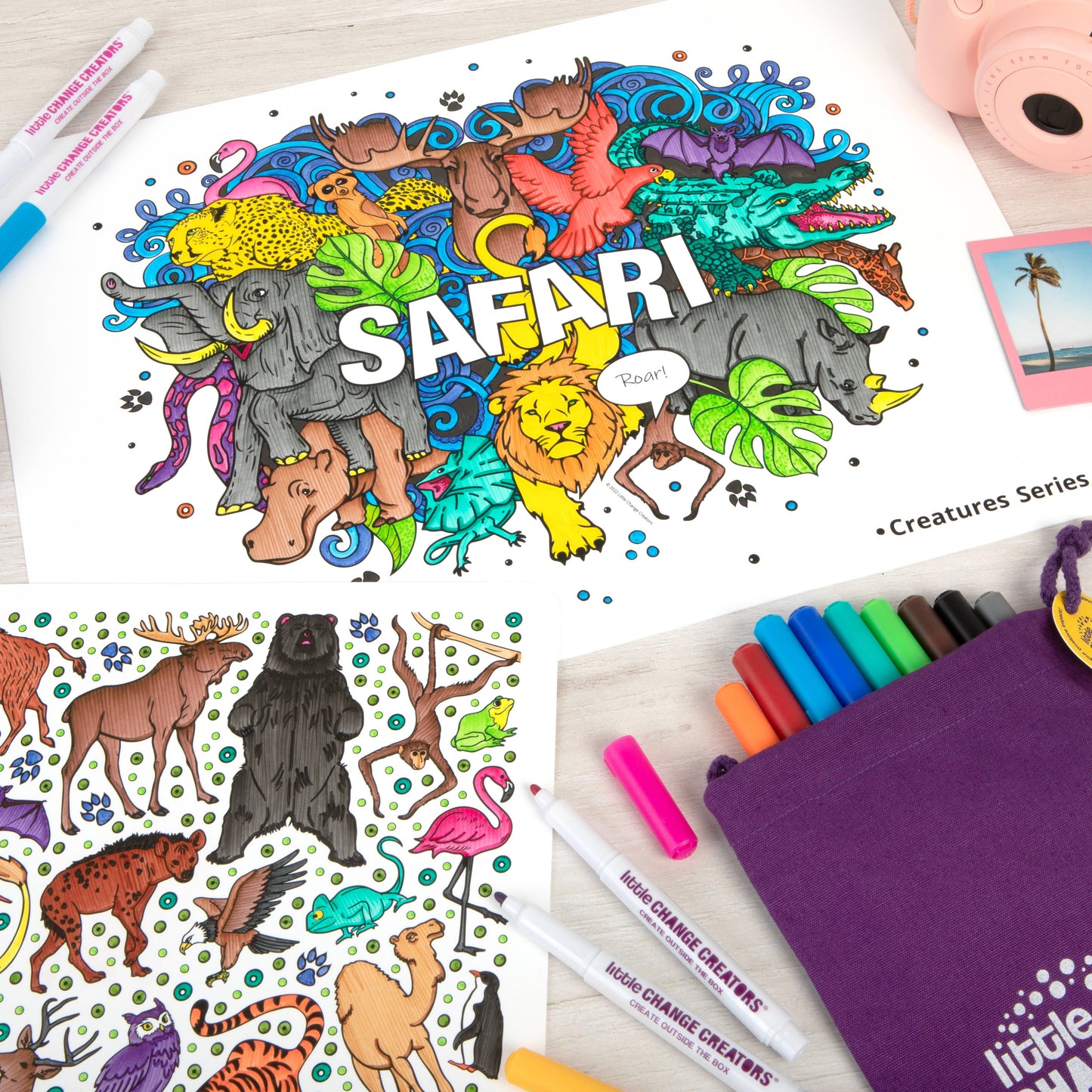 SAFARI | Washable Animal Colouring Activity Mat