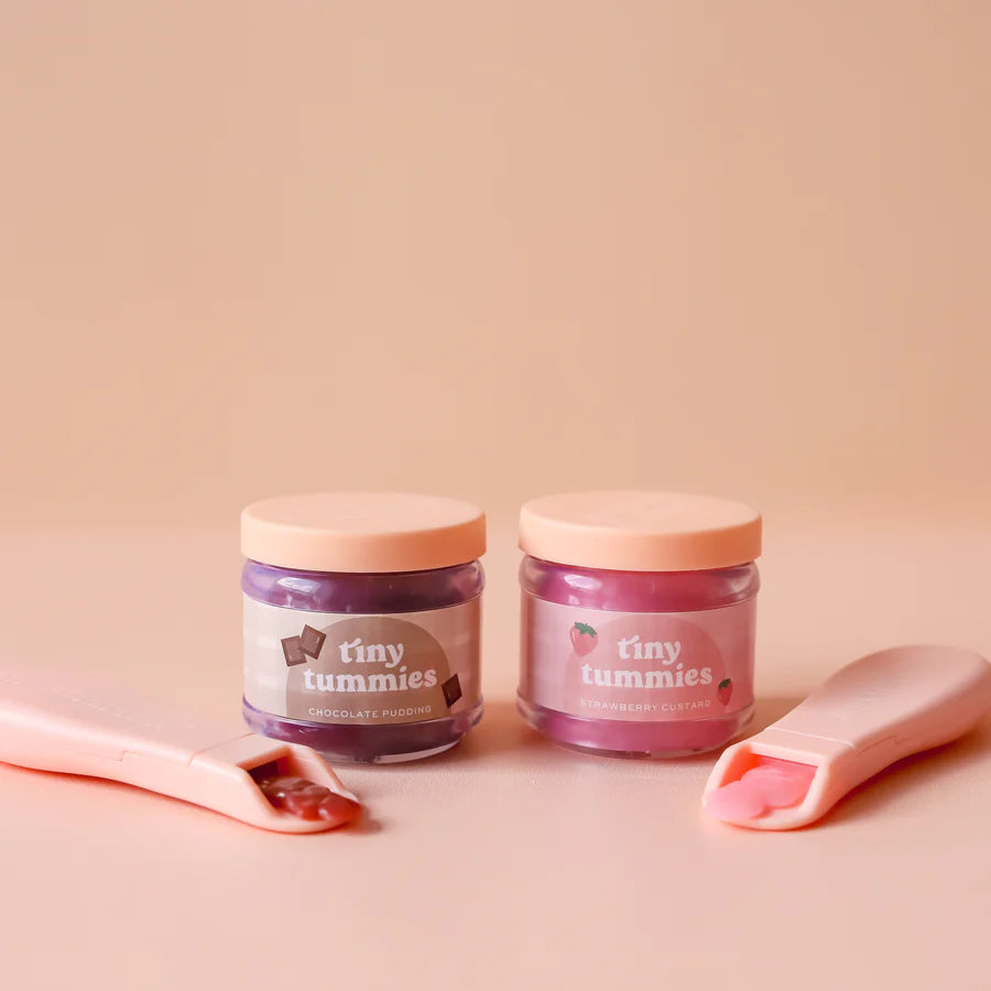 Tiny Tummies Food Jar and Spoon Set - Strawberry Custard