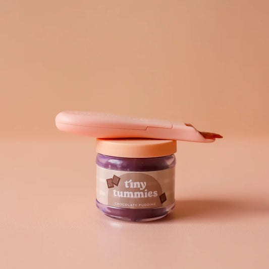 Tiny Tummies Food Jar and Spoon Set - Chocolate Pudding