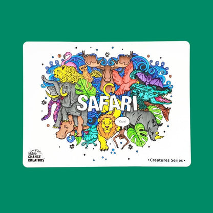 SAFARI | Washable Animal Colouring Activity Mat