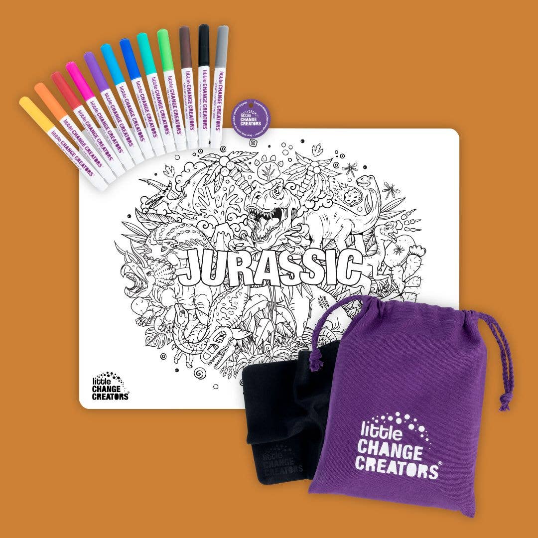 JURASSIC | Re-FUN-able™ Dinosaur Colouring + Doodle Mat