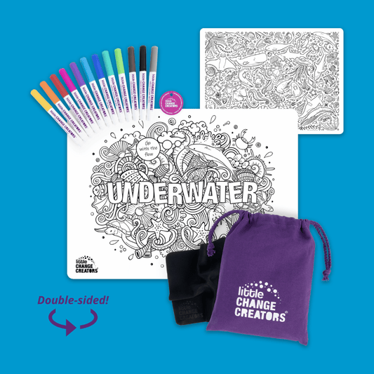 UNDERWATER | Re-FUN-able™ Colouring Mat + Pens Set