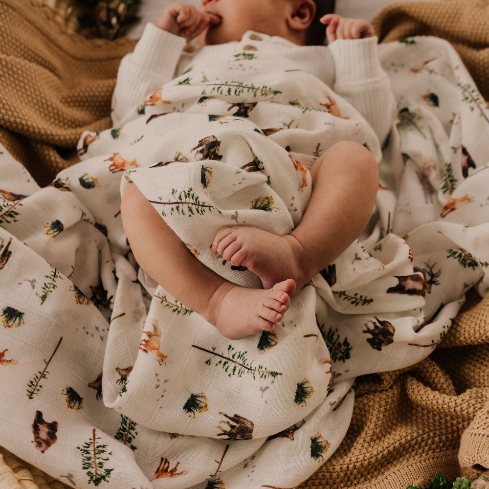 Mod & Tod Organic Muslin Swaddle - Misty Forest