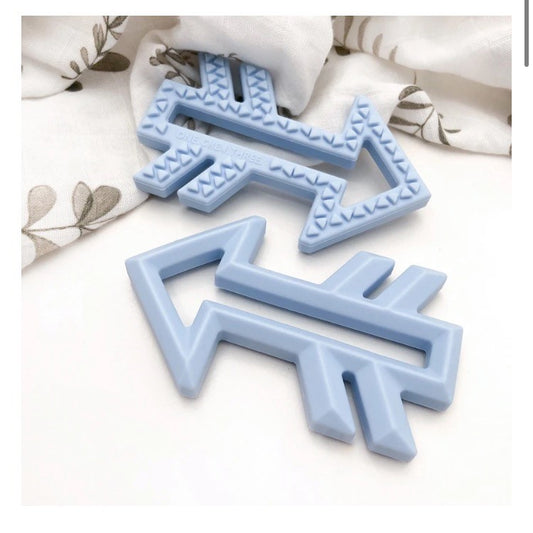 One Chew Three Arrow Silicone Teether - Blue