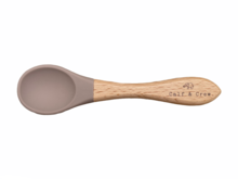 Calf & Crew Suction Divide Plate With Beechwood Spoon - Latte