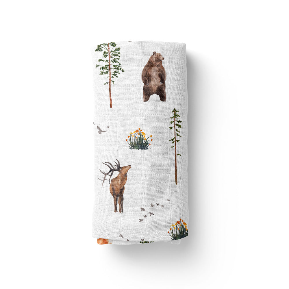 Mod & Tod Organic Muslin Swaddle - Misty Forest