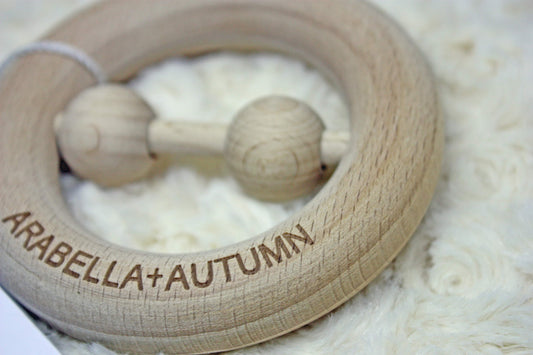 Arabella + Autumn Beechwood Rattle