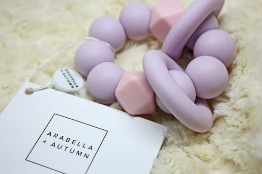 Arabella + Autumn Silicone Teether Lilac